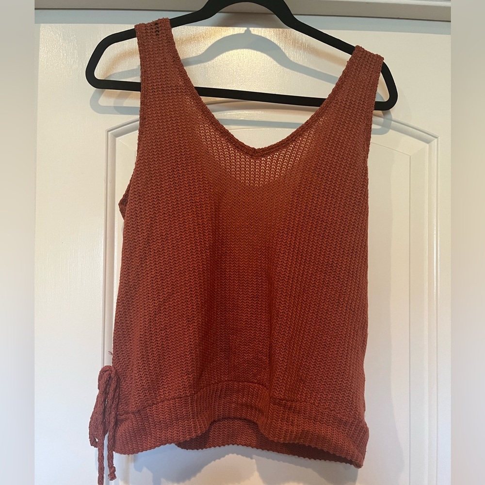 Rust Knit Sleeveless Top